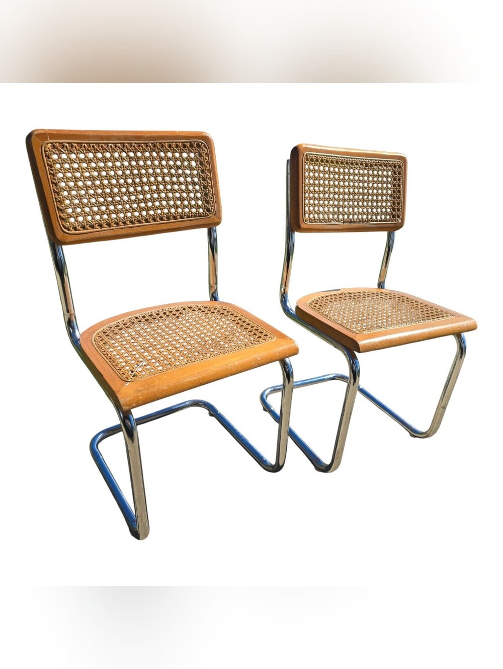 1960 Vintage Mid-Century Modern Kids/Children’s Cesca-Style Cantilever 2 Chairs